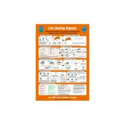 480×3#1058W Poster: SOLAS – LIFE SAVING SIGNALS international search and rescue communication signals based on SOLAS requirements