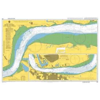 British Admiralty Nautical Chart 1186 River Thames Canvey Island to Tilbury