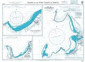 British Admiralty Nautical Chart 1197 Plans on the West Coast of Africa