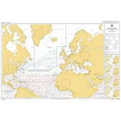 British Admiralty Routeing Chart 5124(3) North Atlantic Ocean – March