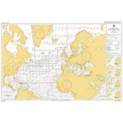 British Admiralty Routeing Chart 5124(4) North Atlantic Ocean – April