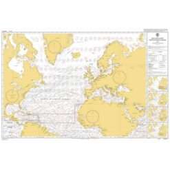 British Admiralty Routeing Chart 5124(7) North Atlantic Ocean – July