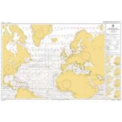British Admiralty Routeing Chart 5124(8) North Atlantic Ocean – August