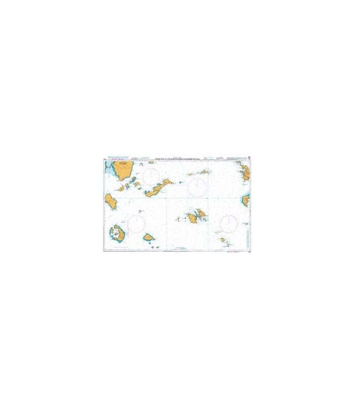 British Admiralty Nautical Chart 1040 Nisos Ios to Vrachonisida Kandelioussa