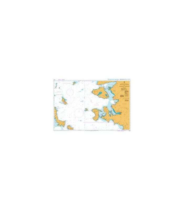 British Admiralty Nautical Chart 1087 Steno Kafirea to Edremit Korfezi