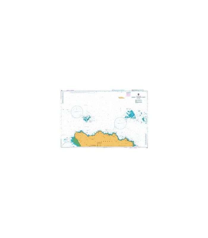 British Admiralty Nautical Chart 1136 Jersey - North Coast