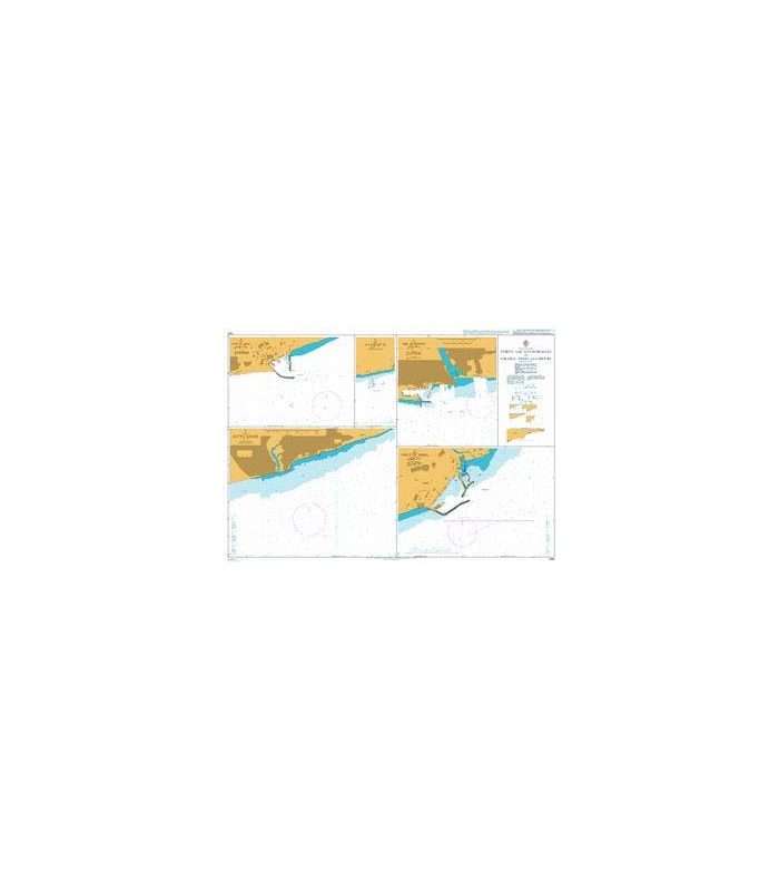 British Admiralty Nautical Chart 1380 Ports and Anchorages in Ghana, Togo and Benin