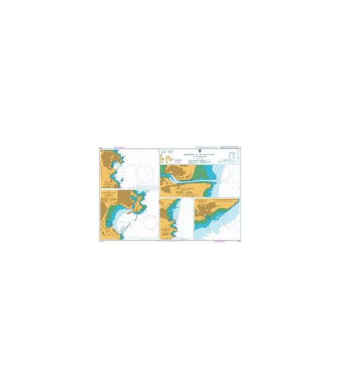 British Admiralty Nautical Chart 1438 Harbours on the East Coast of Scotland