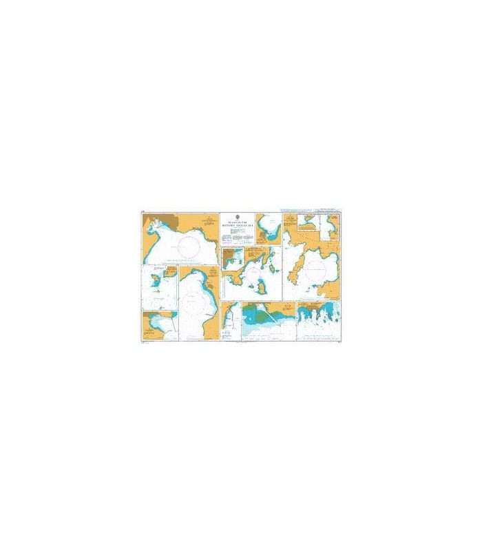 British Admiralty Nautical Chart 1571 Plans in the Western Aegean Sea