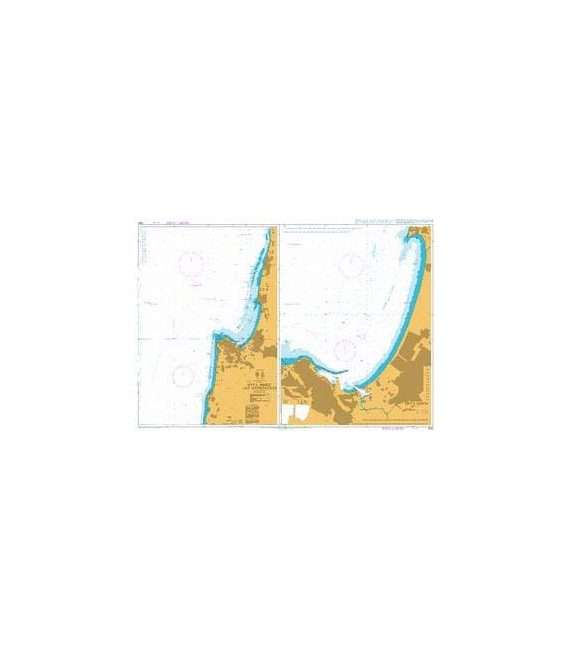 British Admiralty Nautical Chart 1585 Hefa (Haifa) and Approaches