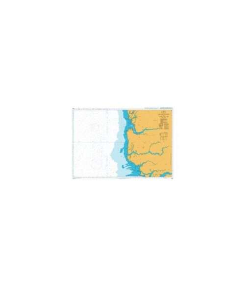 British Admiralty Nautical Chart 1664 Riviere Saloum to Ilheu de Caio