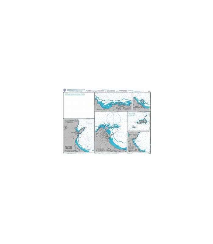 British Admiralty Nautical Chart 1712 Plans on the Coasts of Algeria and Tunisia