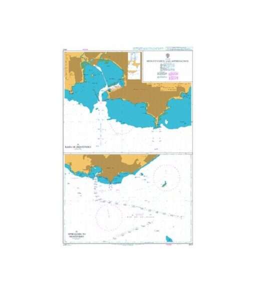 British Admiralty Nautical Chart 2001 Montevideo and Approaches