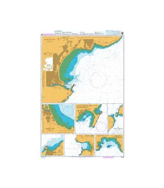 British Admiralty Nautical Chart 2696 Plans in the Isle of Man