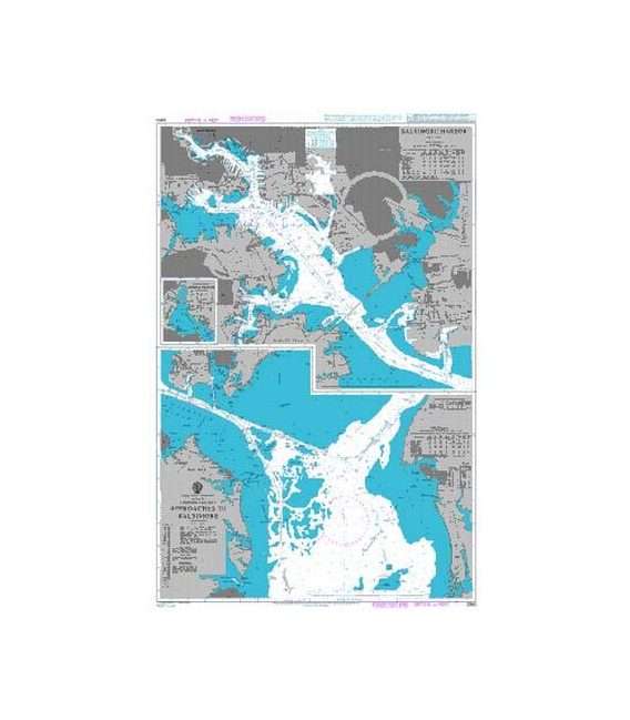 British Admiralty Nautical Chart 2850 Chesapeake Bay Approaches to Baltimore