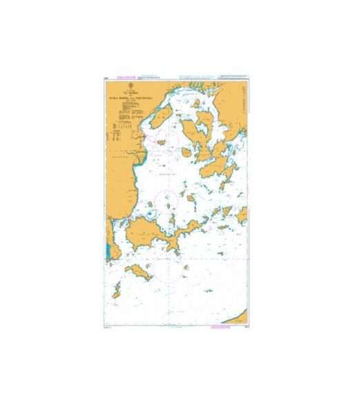 British Admiralty Nautical Chart 3602 Ya Shima to Naka Shima and Hiroshima