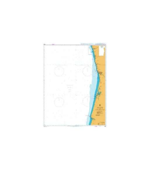 British Admiralty Nautical Chart 3634 Montedor to Cabo Mondego