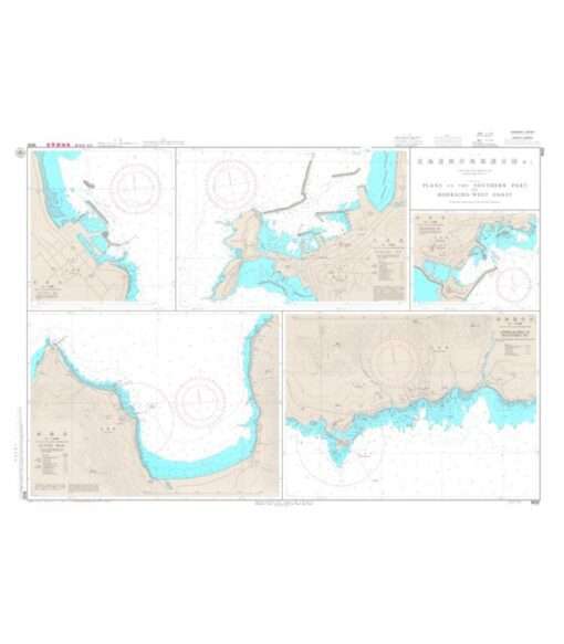 Japanese Chart W22 Plans on the Southern Part of Hokkaido-West Coast